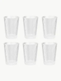 Waterglazen Pilastro met groefreliëf, 6 stuks