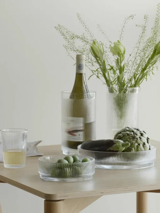 Waterglazen Pilastro met groefreliëf, 6 stuks