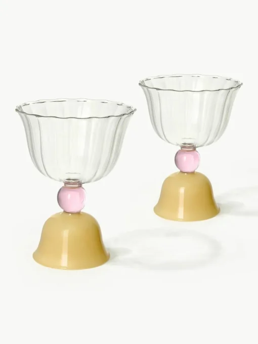 Waterglazen Tulip uit borosilicaatglas, 2 stuks