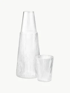Waterkaraf Pilastro met glas, 1 L, set van 2