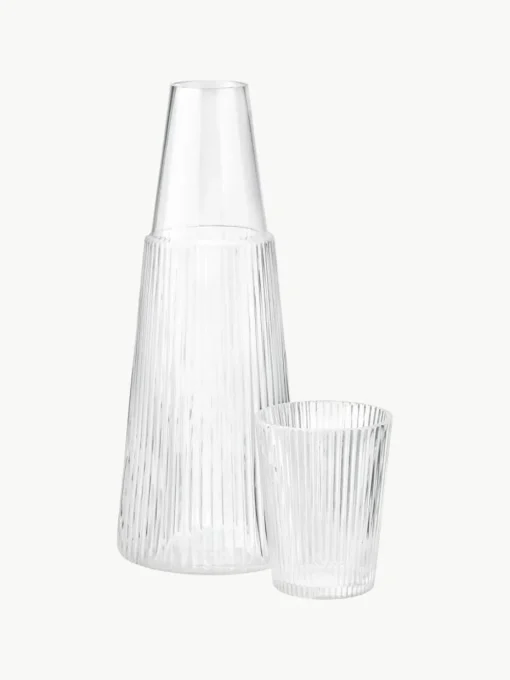 Waterkaraf Pilastro met glas, 1 L, set van 2
