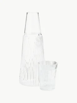 Waterkaraf Pilastro met glas, 1 L, set van 2