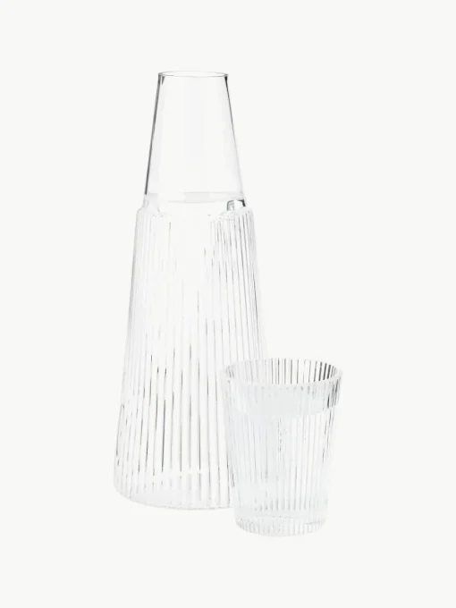 Waterkaraf Pilastro met glas, 1 L, set van 2