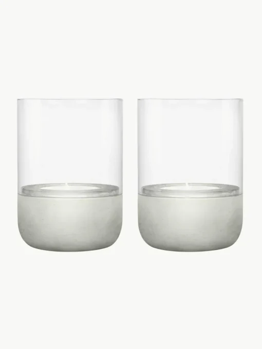 Waxinelichten Calma van beton, 2 stuks