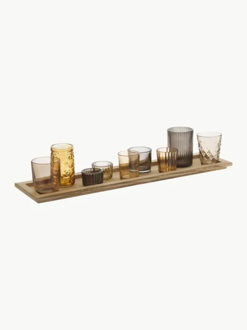 Waxinelichten Wessel van glas, set van 10