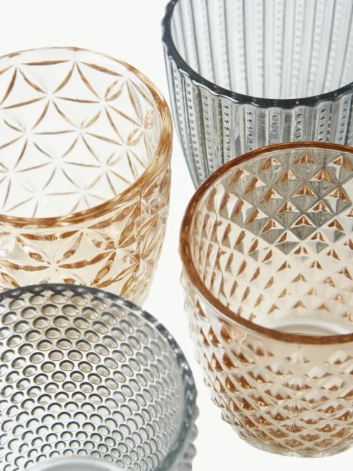Waxinelichthouder Marilu van glas, set van 4
