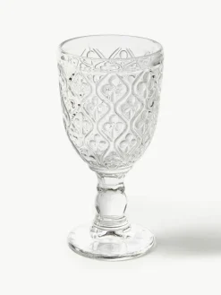 Wijnglazen Marrakech met structuurpatroon, set van 6
