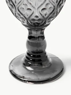 Wijnglazen Marrakech met structuurpatroon, set van 6
