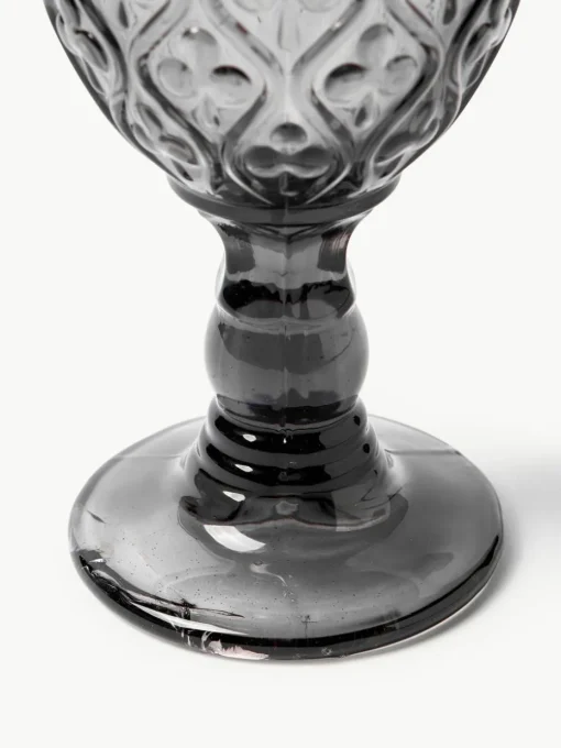 Wijnglazen Marrakech met structuurpatroon, set van 6
