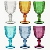 Wijnglazen Syrah met structuurpatroon, set van 6
