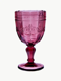 Wijnglazen Syrah met structuurpatroon, set van 6