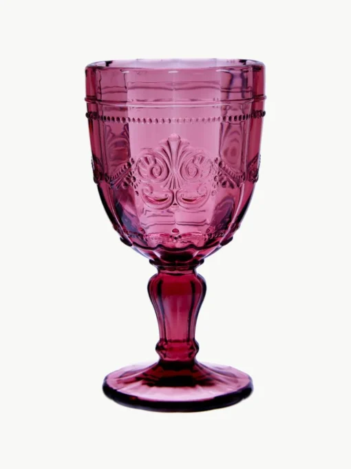 Wijnglazen Syrah met structuurpatroon, set van 6