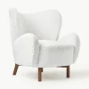 Witte teddy fauteuil Kalia