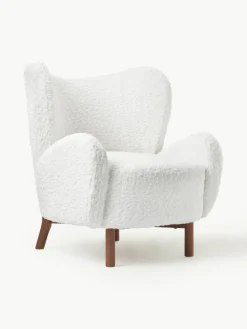 Witte teddy fauteuil Kalia