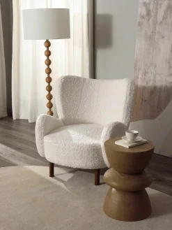 Witte teddy fauteuil Kalia