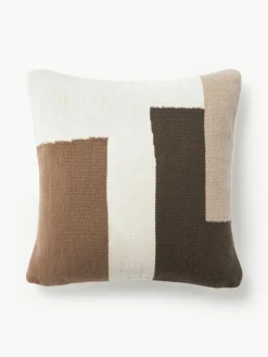 Wollen kussenhoes Aylin met abstracte decoratie