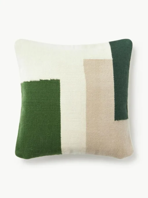 Wollen kussenhoes Aylin met abstracte decoratie
