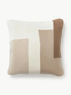 Wollen kussenhoes Aylin met abstracte decoratie