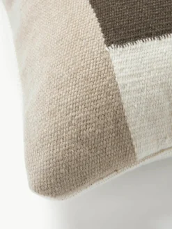 Wollen kussenhoes Aylin met abstracte decoratie