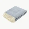 Wollen plaid Tirol met visgraatpatroon en franjes