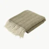Wollen plaid Tirol met visgraatpatroon en franjes