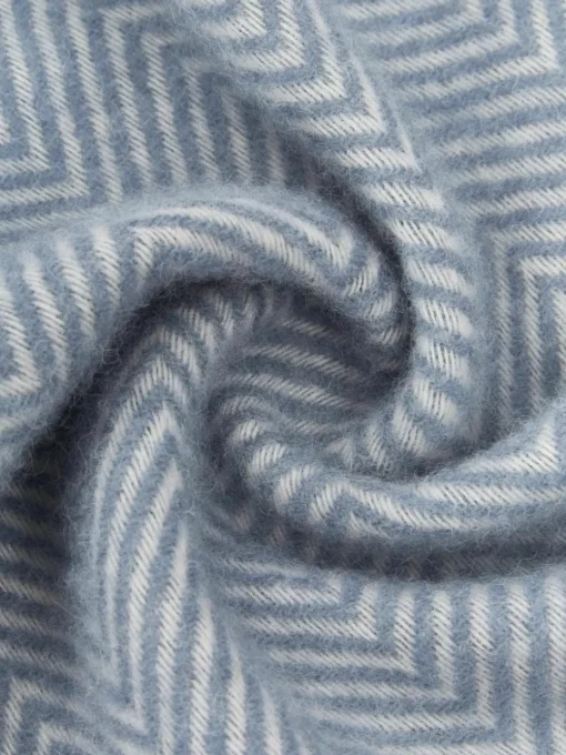 Wollen plaid Tirol met visgraatpatroon en franjes