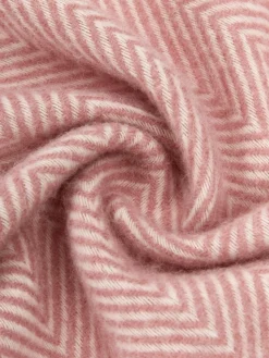 Wollen plaid Tirol met visgraatpatroon en franjes