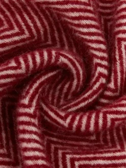 Wollen plaid Tirol met visgraatpatroon en franjes