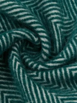 Wollen plaid Tirol met visgraatpatroon en franjes