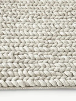 Wollen vloerkleed Bruna met gevlochten structuur