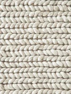 Wollen vloerkleed Bruna met gevlochten structuur