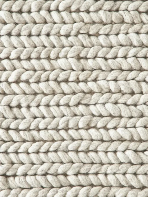 Wollen vloerkleed Bruna met gevlochten structuur