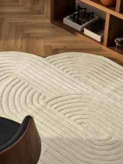Wollen vloerkleed Koli met hoog-laag effect