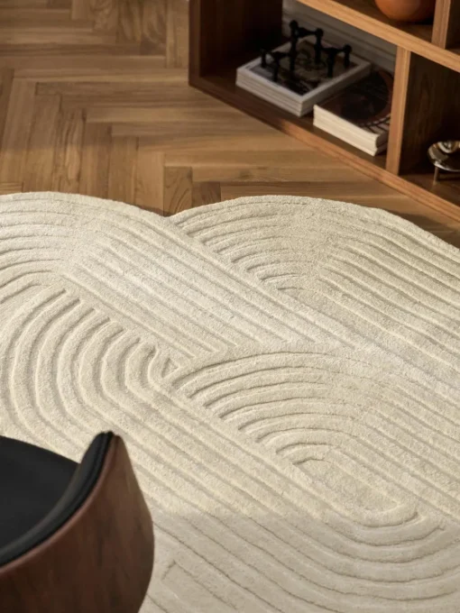 Wollen vloerkleed Koli met hoog-laag effect