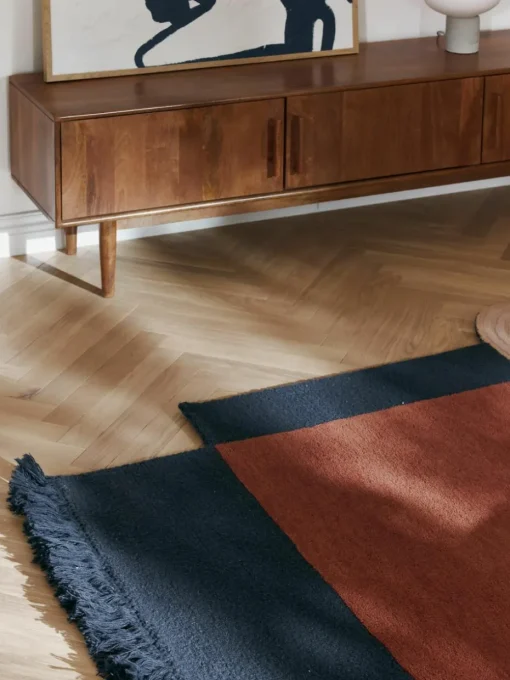 Wollen vloerkleed Milla met franjes