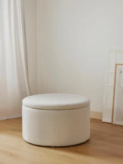 XL beklede poef Alida met opbergruimte