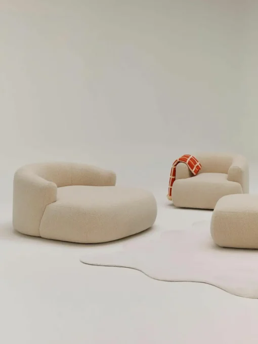 XL bouclé loungefauteuil Sofia