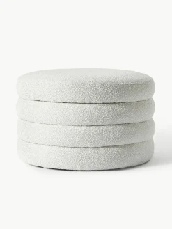 XL bouclé poef Alto met opbergruimte