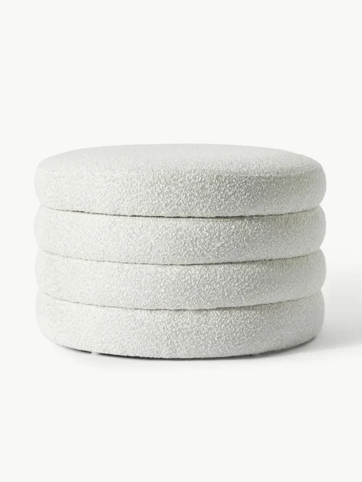 XL bouclé poef Alto met opbergruimte