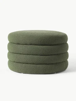 XL bouclé poef Alto met opbergruimte