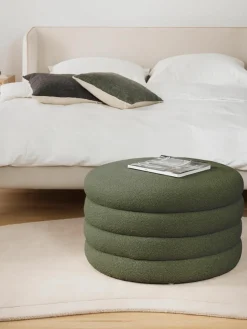XL bouclé poef Alto met opbergruimte