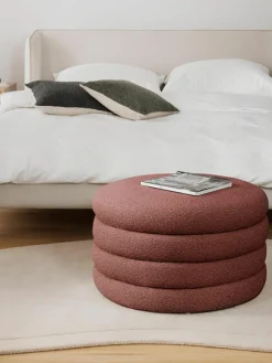 XL bouclé poef Alto met opbergruimte