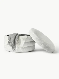 XL bouclé poef Alto met opbergruimte