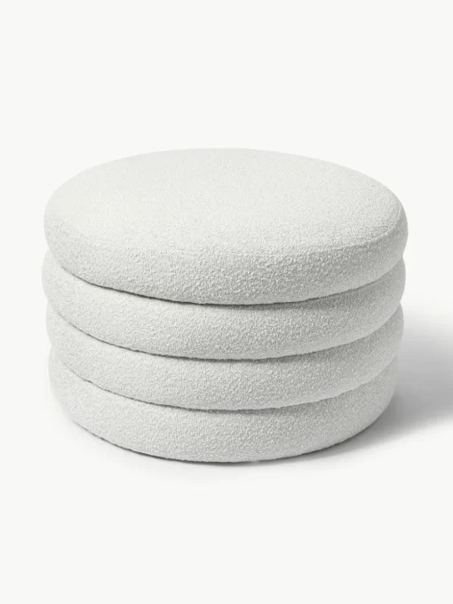 XL bouclé poef Alto met opbergruimte