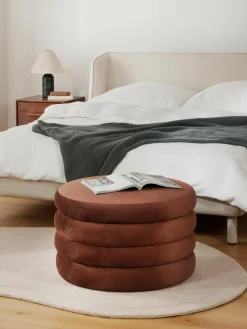 XL fluwelen poef Alto met opbergruimte