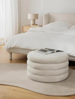 XL fluwelen poef Alto met opbergruimte