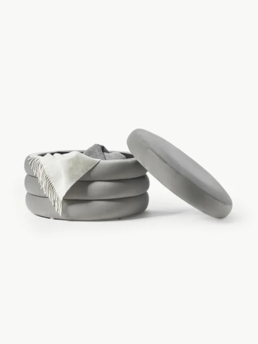 XL fluwelen poef Alto met opbergruimte