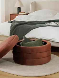 XL fluwelen poef Alto met opbergruimte