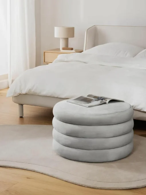 XL fluwelen poef Alto met opbergruimte