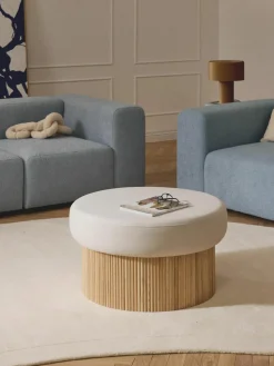 XL gestoffeerde poef Nala met opbergruimte